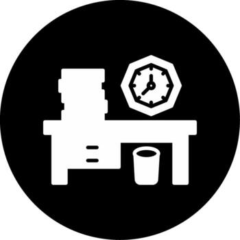 Office Clock Timer Glyph Circle Inverted vector