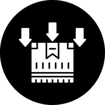 Secure Packing Process System Glyph Circle Inverted vector