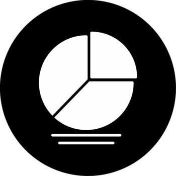 degradado tarta gráfico glifo circulo invertido vector