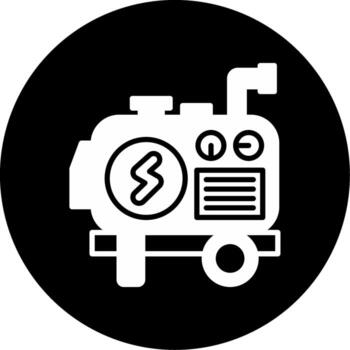Backup Power Generator Glyph Circle Inverted vector