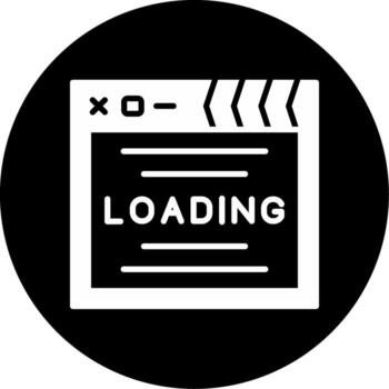 cargando proceso pantalla glifo circulo invertido vector