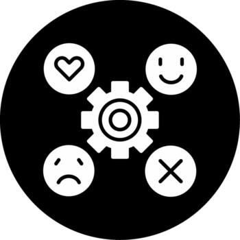 Technical Specification Checklist Icon Glyph Circle Inverted vector