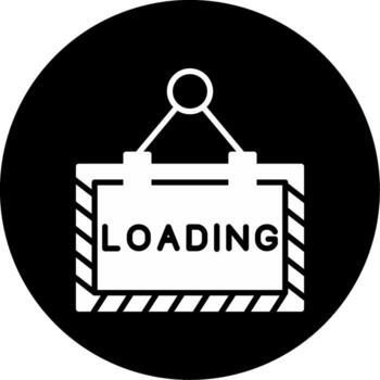 cargando página animación glifo circulo invertido vector