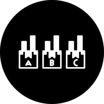 a B C valores clasificación método glifo circulo invertido vector