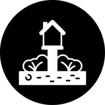 Residential Plot Location Glyph Circle Inverted vector