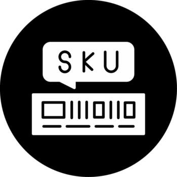 Stock Keeping Unit Identifier Glyph Circle Inverted vector