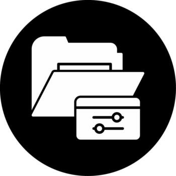 Folder Configuration Settings Glyph Circle Inverted vector