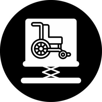 Building Access Elevator Glyph Circle Inverted vector