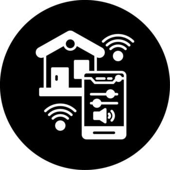 Audio Sound Controller Glyph Circle Inverted vector