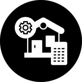 Digital Home Configuration Glyph Circle Inverted vector