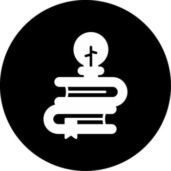 conocimiento base artículos glifo circulo invertido vector