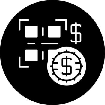 qr código pago glifo circulo invertido vector