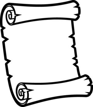 Old parchment scroll with torn edges ready for text silhouette vector