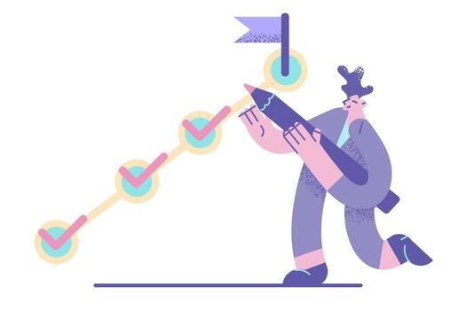 Task completion, task solving, management concept. vector