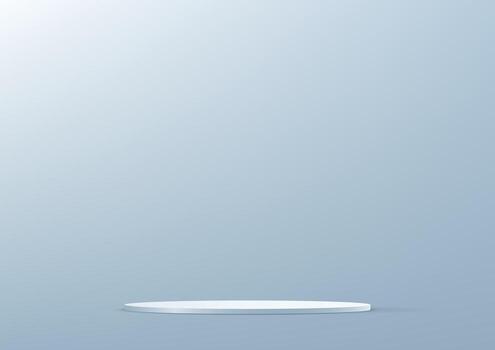 Abstract 3D White cylinder pedestal podium background on Gray and White wall scene space for product display presentation, Stage showcase. illustration vector
