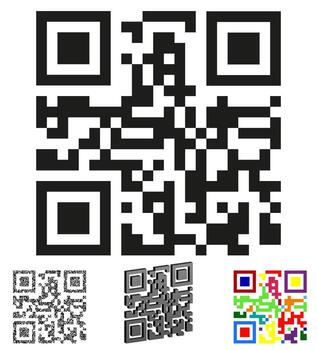 digital qr code to follow the link cartoon stock illustration isolated on white background vector