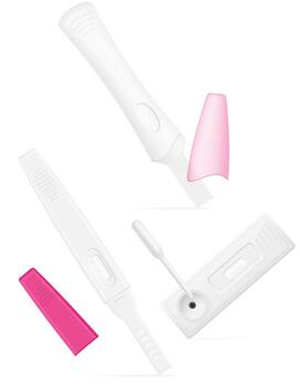 health testing tools in white and pink vector