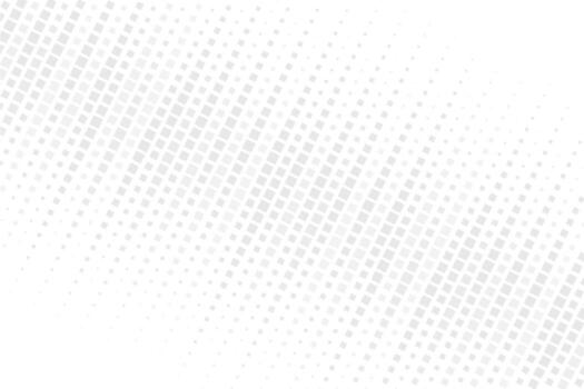 Diagonal grey halftone pattern on white bg. Square geometric pixel speed fade. Abstract particle grid gradient digital texture. Abstract background for Design Comic Prints. vector