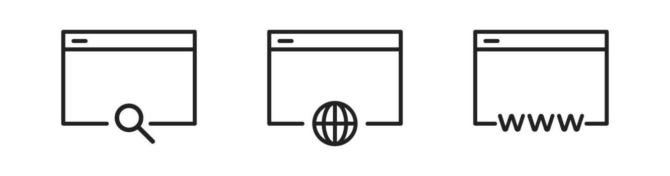 navegador web página iconos navegador ventana. página web vector