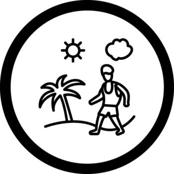 Man In Beach Minimal Art Style Object vector
