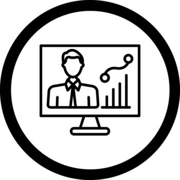 Employee Performance Interface Outline Line Graphic vector