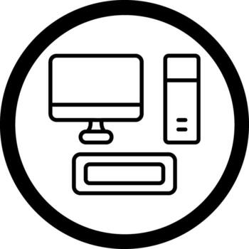 Computer Outlined Frame Graphic Object vector