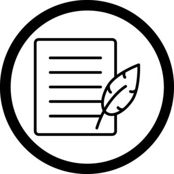 Writing Feather Clean Frame Design Object vector