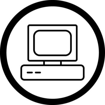 Old Computer Solid Fill Style Symbol vector