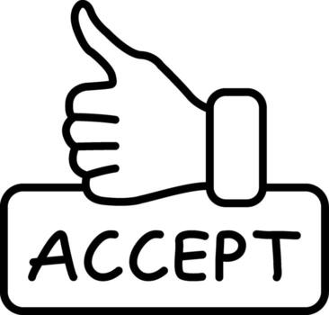 Accept Linear Button Yes Approve Correct vector