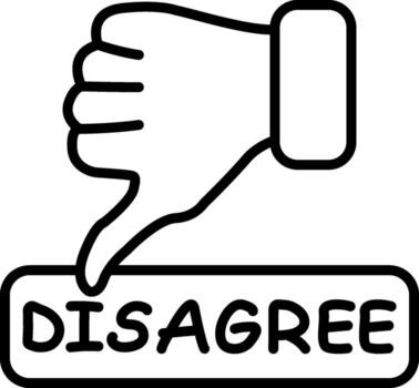 Disagree Linear Button No Reject Dispute vector