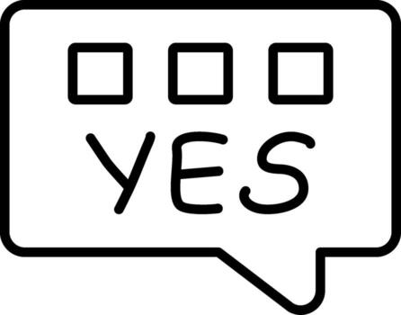 Yes Chat Linear Button Open Talk Join vector