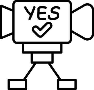 Linear Button Play Movie Camera vector