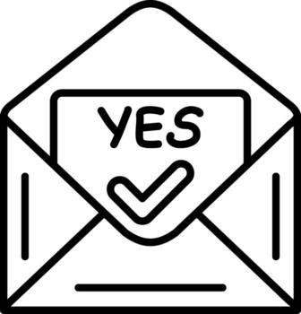 Approved Mail Linear Button Sent Received Correct vector