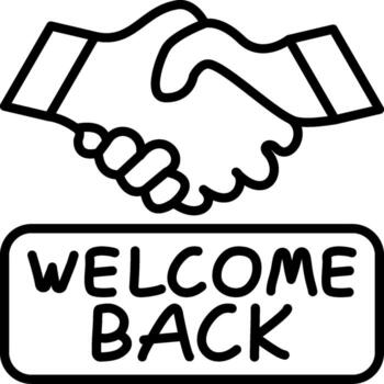 Welcome Back Linear Greeting Return Arrival vector