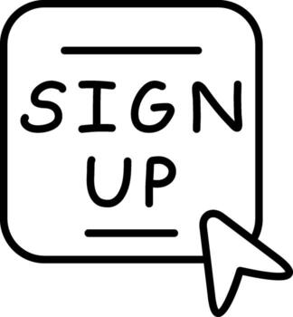 Signup Linear Register Enroll Join vector