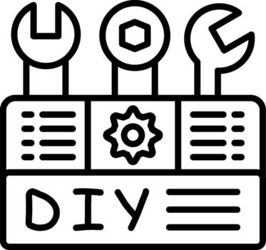 DIY Linear Project Craft Build vector