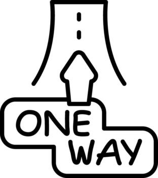 One Way Linear Direction Single Path vector
