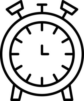 Alarm Clock Linear Element Icon Time Wake Sound vector