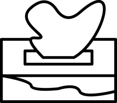 Tissue Box Linear Element Icon Paper Wipe Clean vector