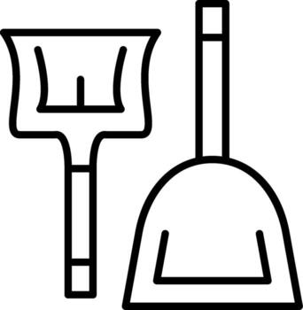 Dustpan Linear Element Icon Clean Sweep Garbage vector