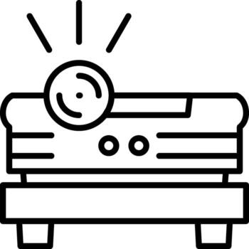 Projector Linear Element Icon Display Screen Show vector