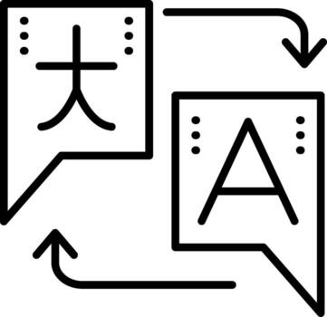 Translation Linear Element Icon Language Convert Interpret vector