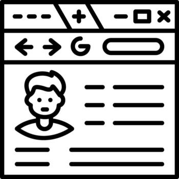 Profile Website Linear Element Icon User Online Page vector