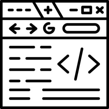 Website Coding Linear Element Icon Development Internet Program vector