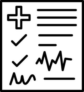 Medical Check Document Linear Element Icon Health Report Exam vector