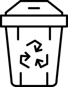 Bin Linear Element Icon Trash Delete Remove vector