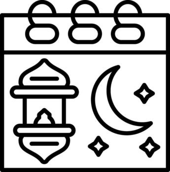 Ramadan Calendar Linear Element Icon Fasting Month Schedule vector