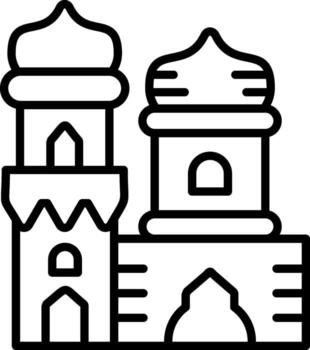 Minaret Linear Element Icon Tower Mosque Call vector