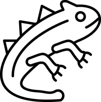 Chameleon Linear Element Icon Lizard Change Color vector