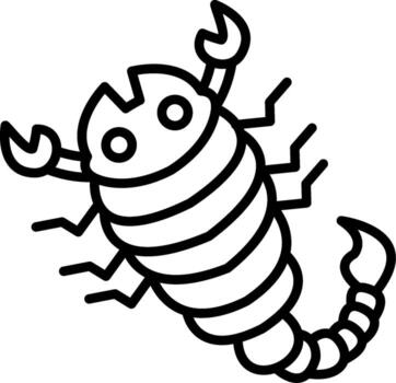 Scorpion Linear Element Icon Insect Desert Sting vector